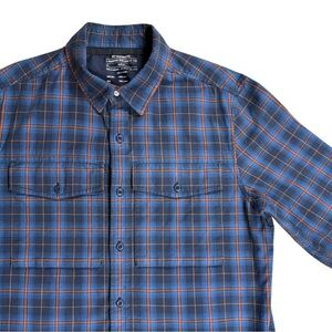 REI Co-op Wallace Men's Blue Plaid Shirt, size Medium
